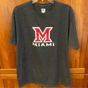 Miami University of Ohio short sleeve grey tee shirt. Men’s size Large.